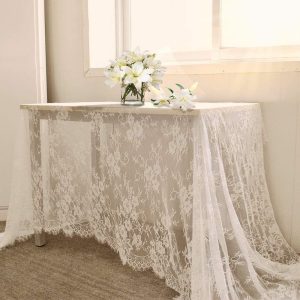 White Lace Tablecloth 60 x 120 Inches