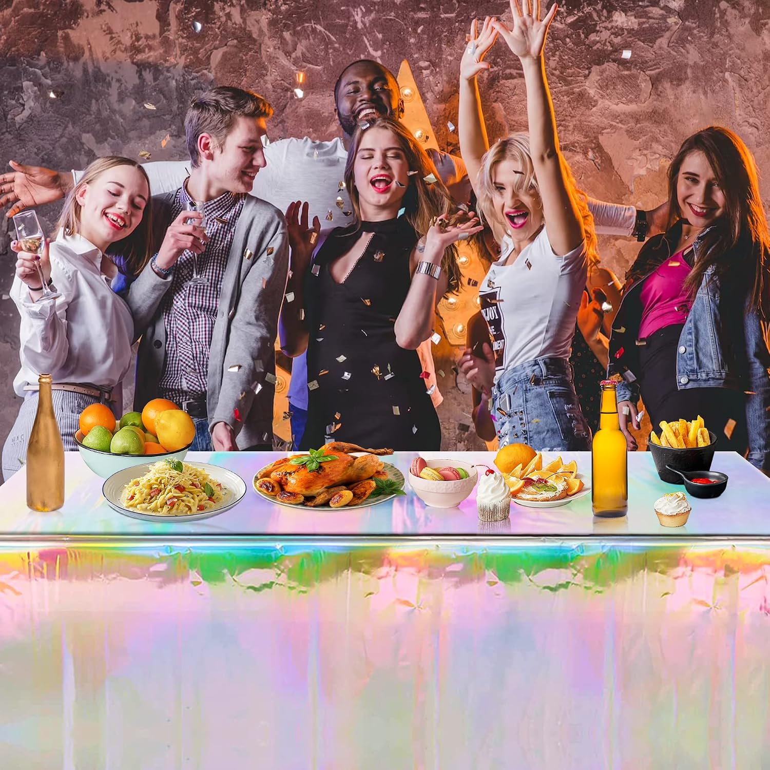 Disposable Iridescent Tablecloths, 4 Pack - Image 7