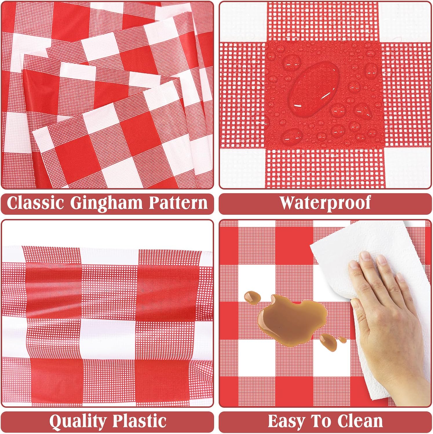 Red Gingham Tablecloth 2 Pack - Image 3