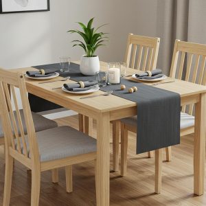 Charcoal Cotton Table Runner