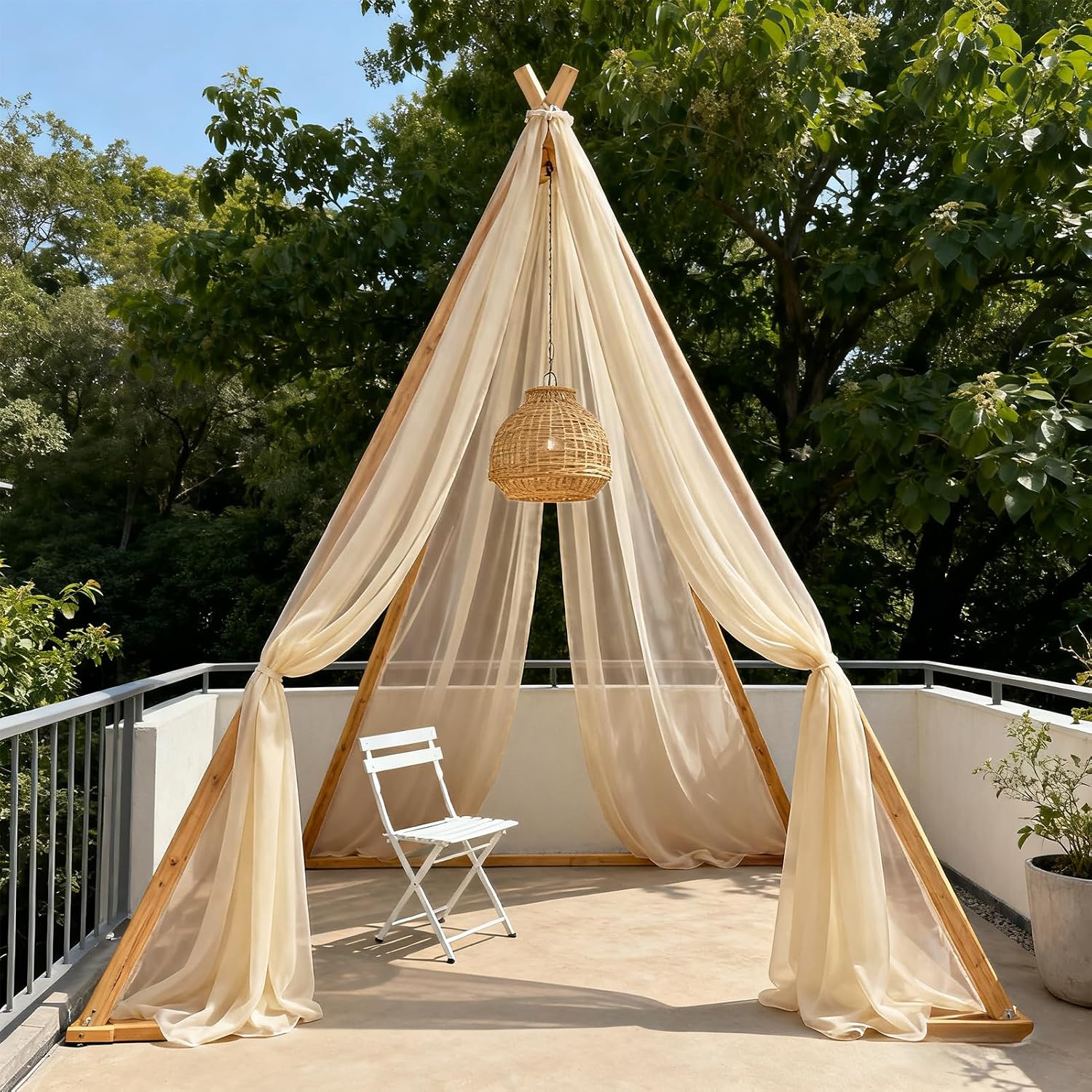 Chiffon Table Runner, Light Champagne - Image 6