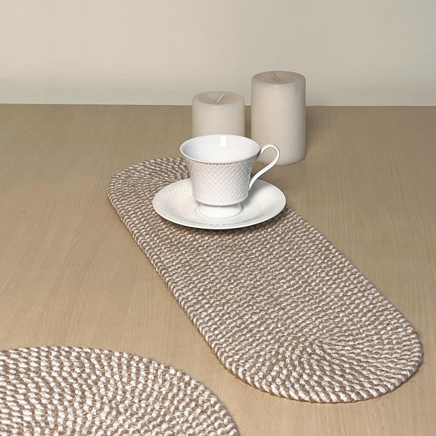 Oval Jute & Cotton Table Runner - Image 6