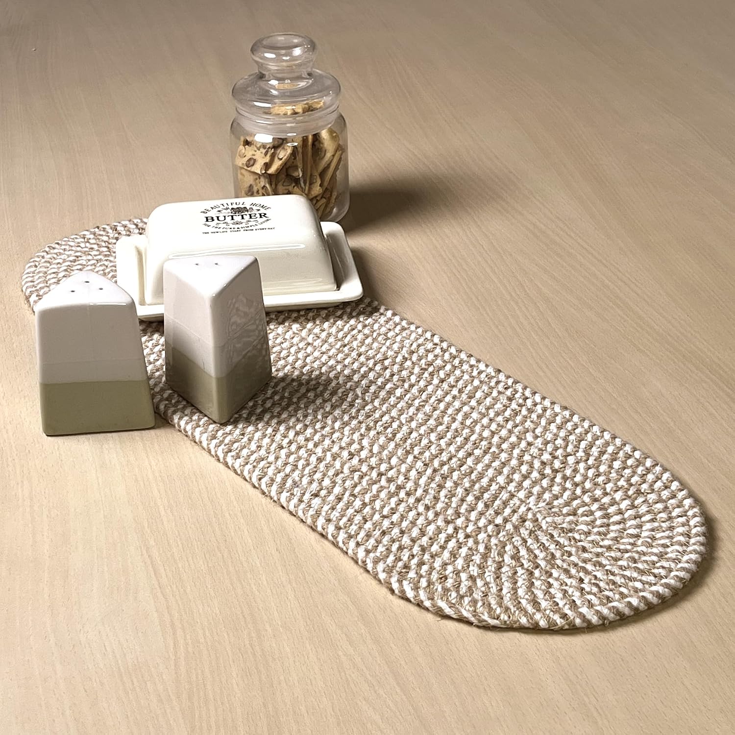 Oval Jute & Cotton Table Runner - Image 7