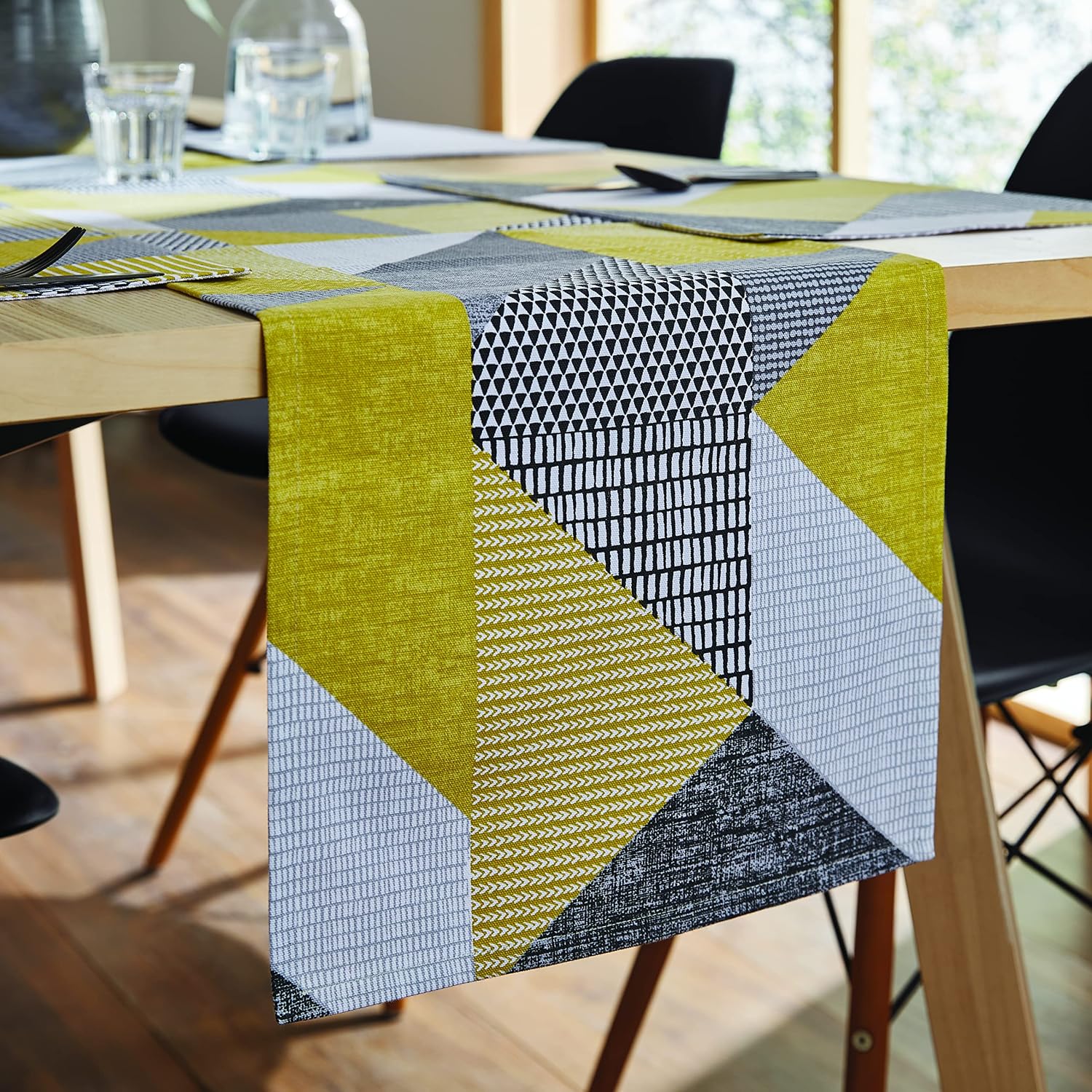 Ochre Geo Table Runner