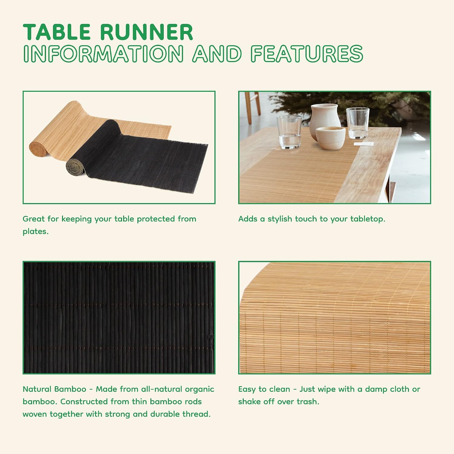 Bamboo Matchstick Table Runner - Image 5