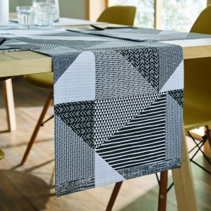 Geo Table Runner, Grey
