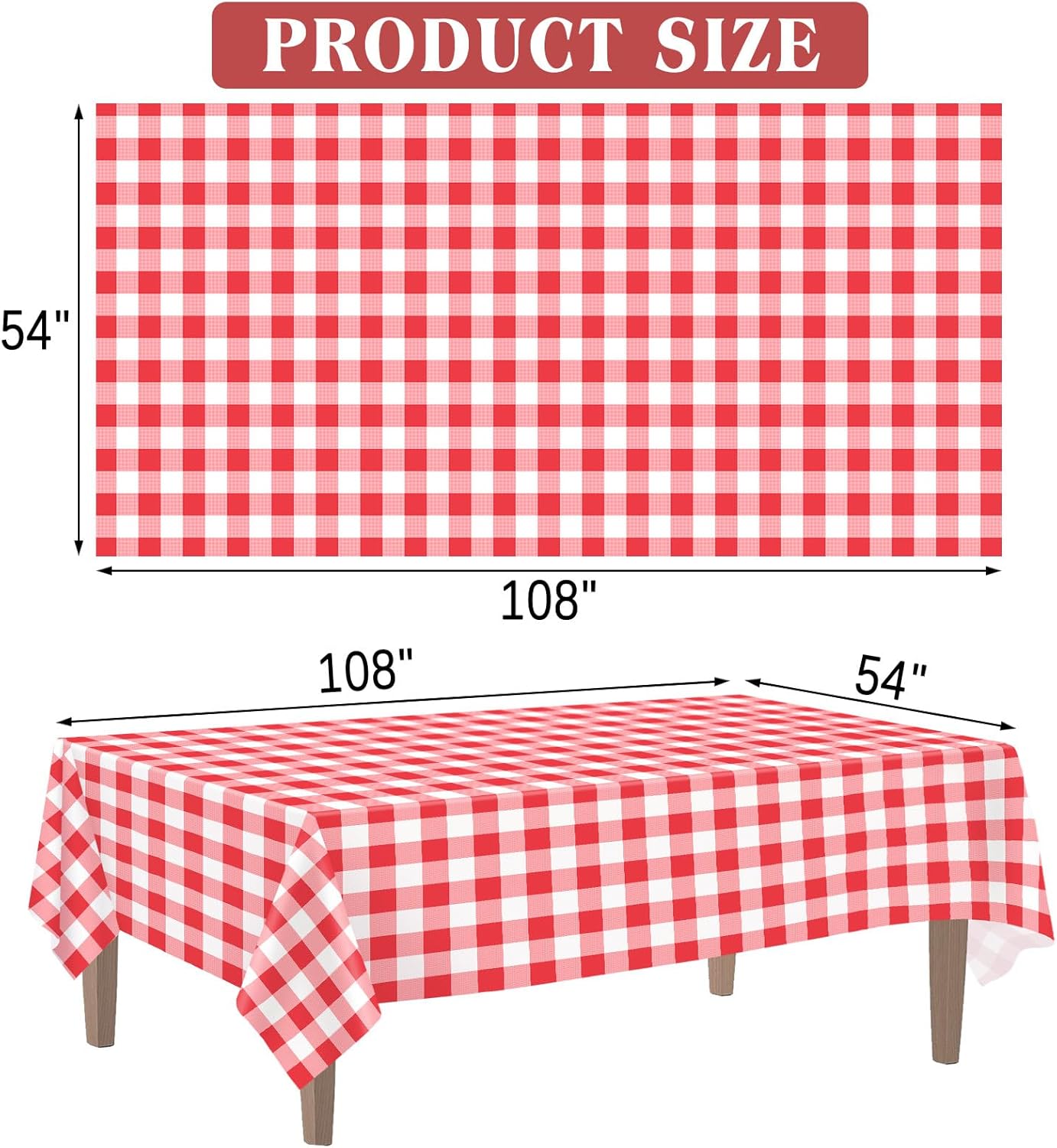Red Gingham Tablecloth 2 Pack - Image 2