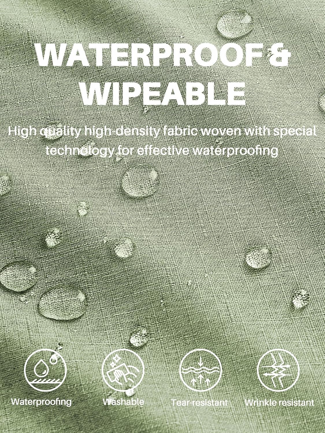 Sage Green Linen Tablecloth, 52 x 70 Inch - Image 2