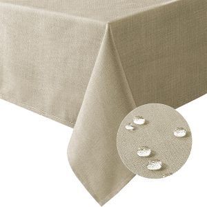 Linen Textured Tablecloth Taupe