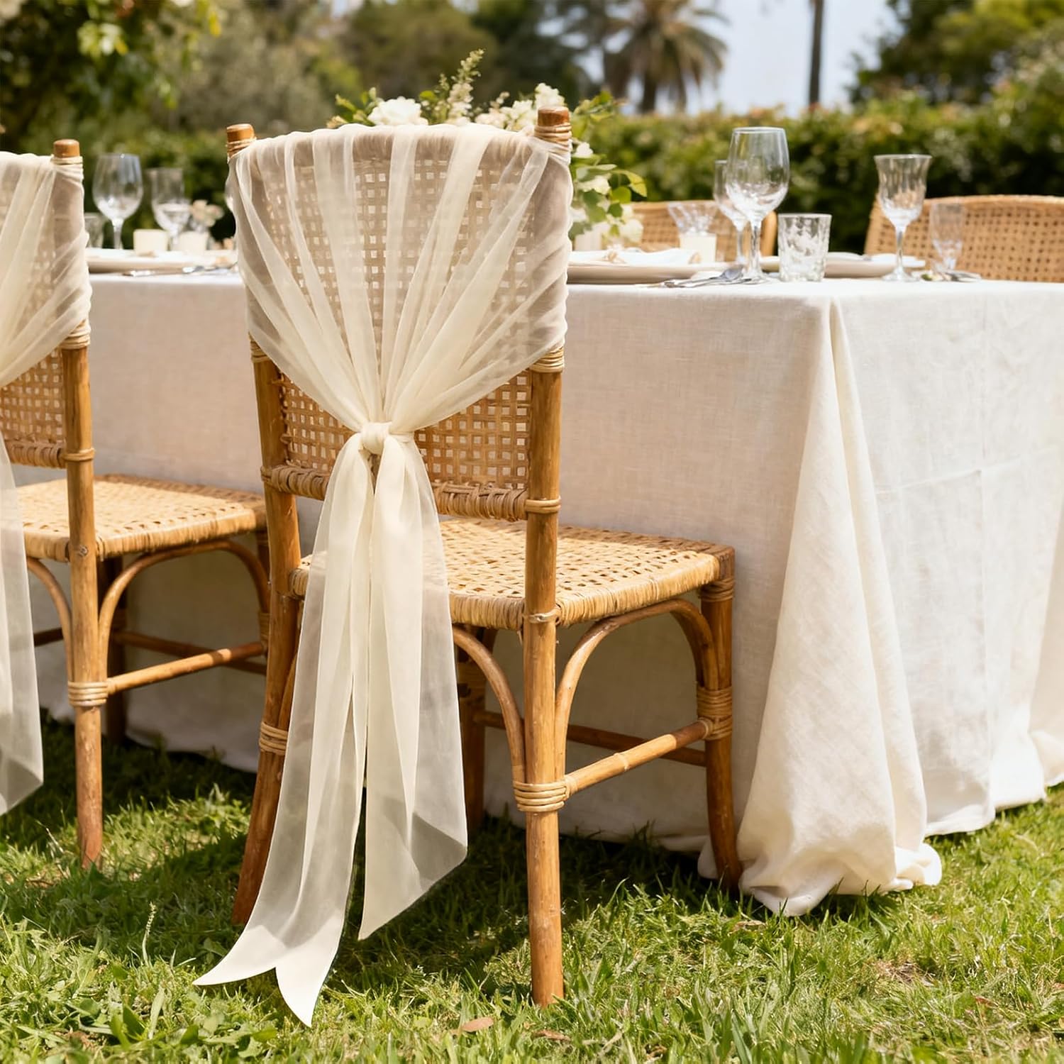 Chiffon Table Runner, Light Champagne - Image 8